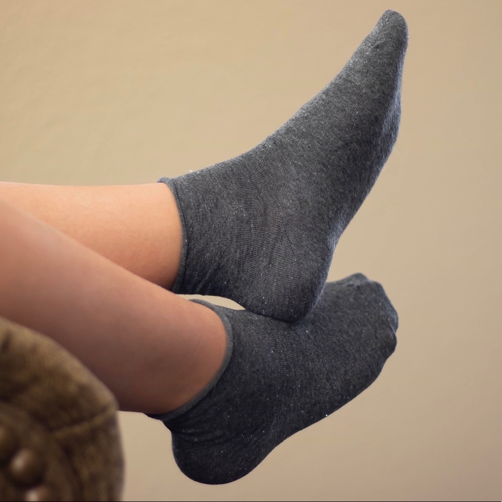 3pk. Glittery Gray Italian Socks